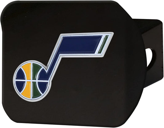 Utah Jazz Solid Metal Black Hitch Cover with Color Metal Emblem 2 Inch Square Type III by Fielders Choice