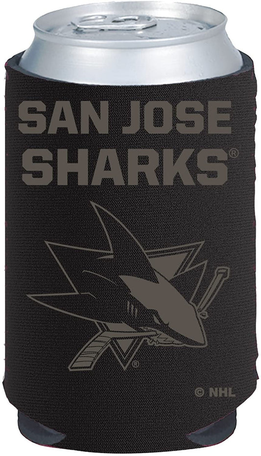 San Jose Sharks 2-Pack Black Tonal Beverage Insulator Neoprene Holder Cooler Decal Hockey by Fielders Choice