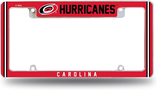 Carolina Hurricanes Metal License Plate Frame Chrome Tag Cover Alternate Design 6x12 Inch by Fielders Choice