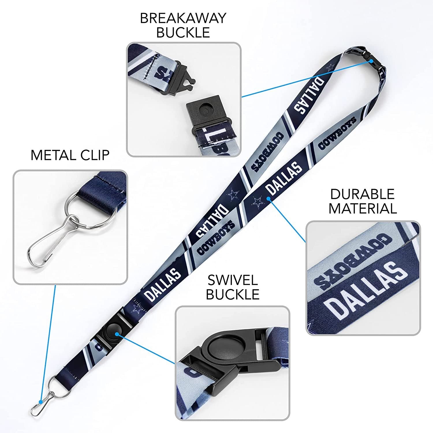 Minnesota Timberwolves Premium Lanyard Keychain 18 Inch Button Clip Safety Breakaway by Fielders Choice