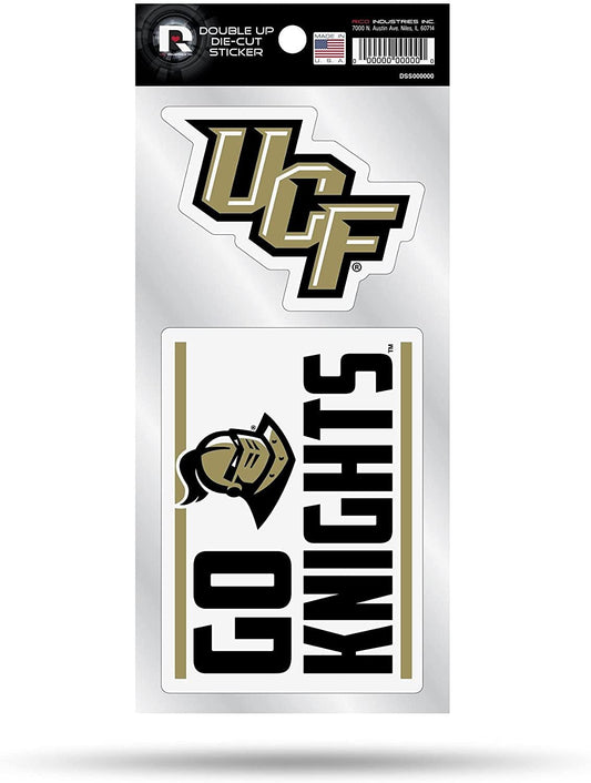 University of Central Florida Knights UCF 2-Piece Double Up Die Cut Sticker Decal Sheet, 4x8 Inch by Fielders Choice