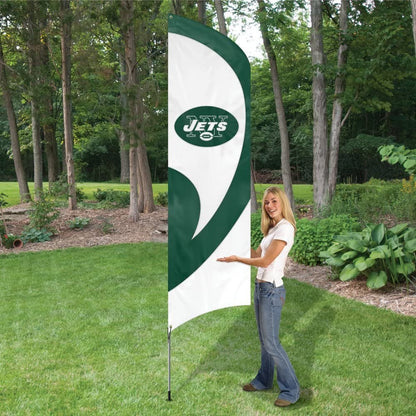 New York Jets Tall Team Flag Tailgating Flag Kit 8.5 x 2.5 feet with Pole by Fielders Choice