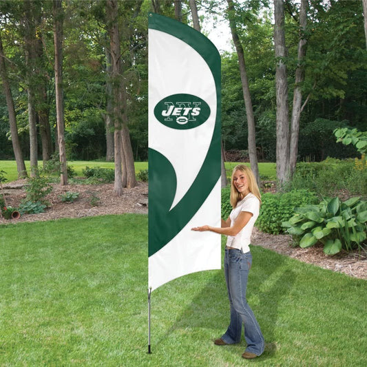 New York Jets Tall Team Flag Tailgating Flag Kit 8.5 x 2.5 feet with Pole by Fielders Choice