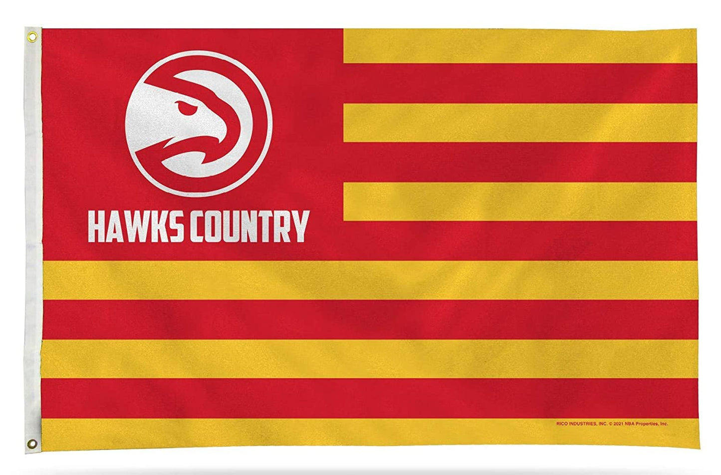 Atlanta Hawks Flag Banner 3x5 Country Design Premium with Metal Grommets Outdoor House Basketball by Fielders Choice