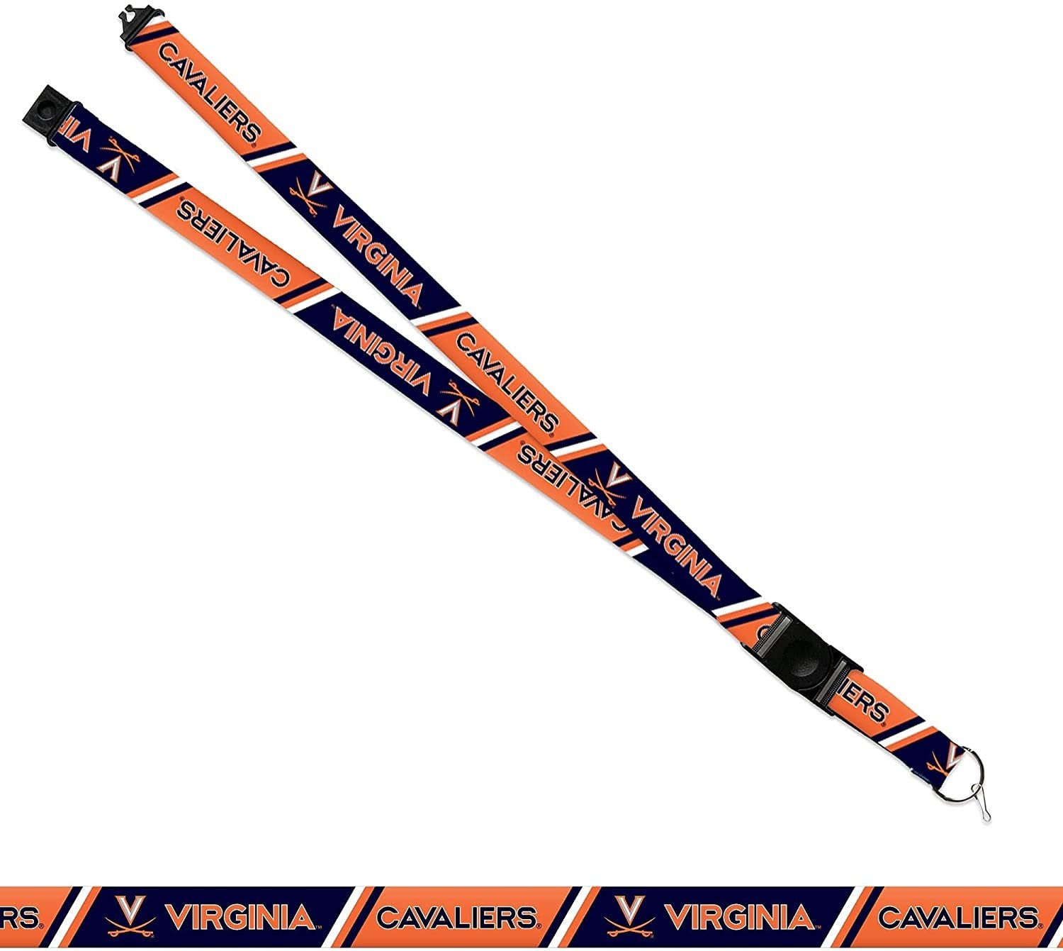 University of Virginia Cavaliers Lanyard Keychain Double Sided 18 Inch Button Clip Safety Breakaway by Fielders Choice