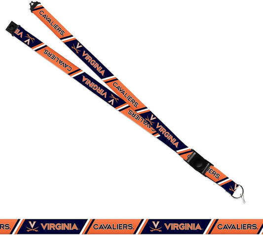 University of Virginia Cavaliers Lanyard Keychain Double Sided 18 Inch Button Clip Safety Breakaway by Fielders Choice