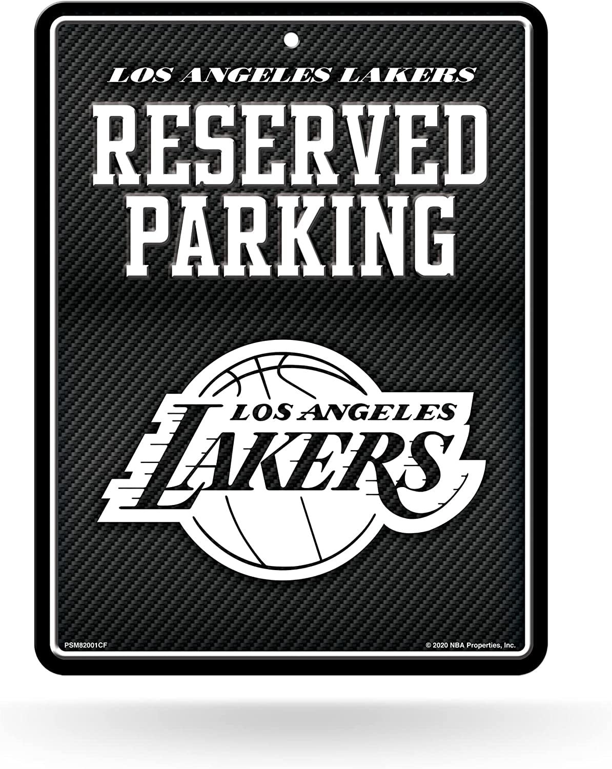 Los Angeles Lakers Metal Parking Novelty Wall Sign 8.5 x 11 Inch Carbon Fiber Design by Fielders Choice