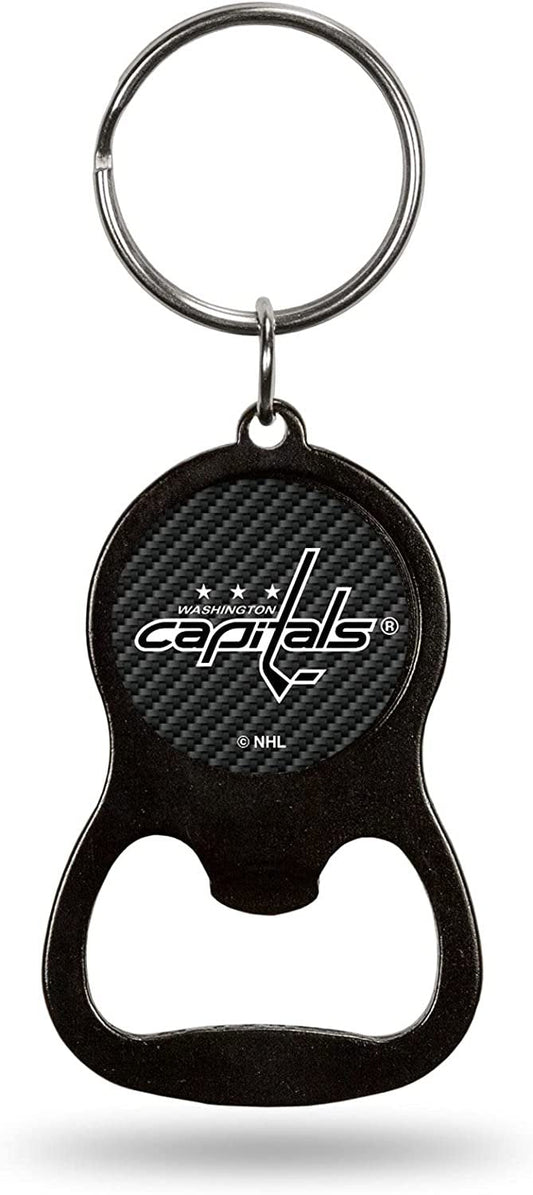 Washington Capitals Keychain Bottle Opener Carbon Fiber Design Metal Hockey by Fielders Choice