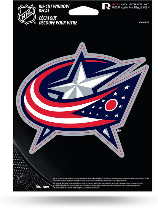 Rico VDCM9702 NHL Columbus Blue Jackets Die Cut Vinyl Decal with Backing, Multicolor by Fielders Choice