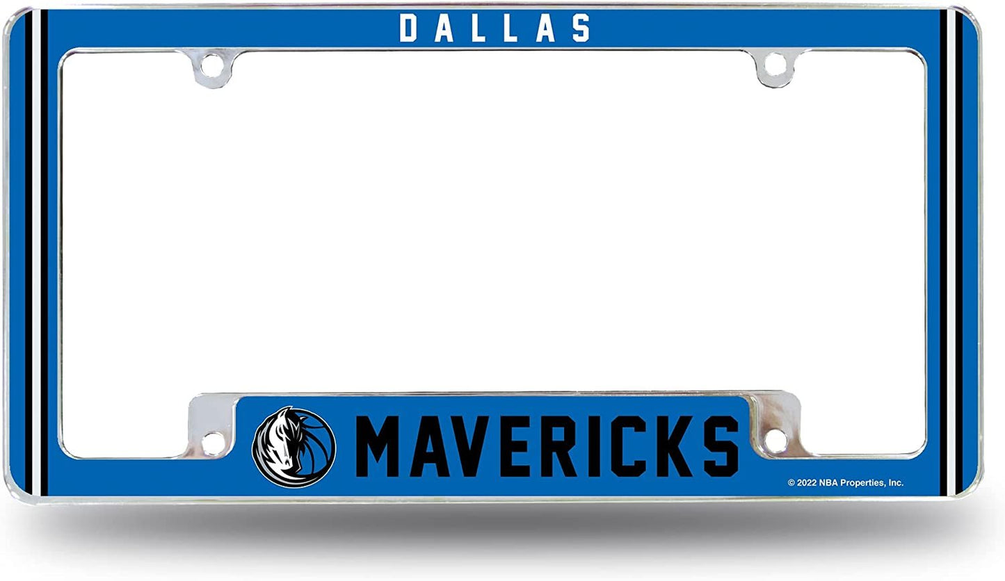 Dallas Mavericks Metal License Plate Frame Chrome Tag Cover Alternate Design 6x12 Inch by Fielders Choice