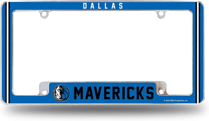 Dallas Mavericks Metal License Plate Frame Chrome Tag Cover Alternate Design 6x12 Inch by Fielders Choice