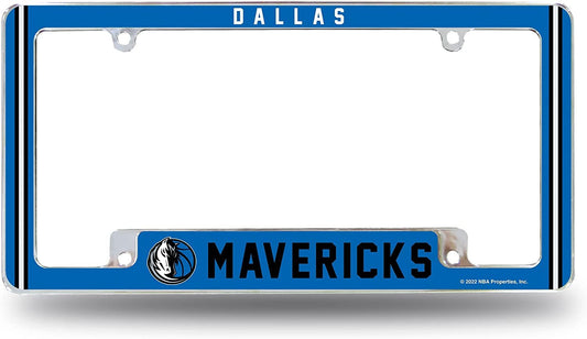 Dallas Mavericks Metal License Plate Frame Chrome Tag Cover Alternate Design 6x12 Inch by Fielders Choice