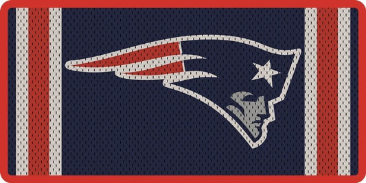 New England Patriots Premium Laser Cut Tag License Plate, Jersey Design, Mirrored Acrylic Inlaid, 12x6 Inch by Fielders Choice
