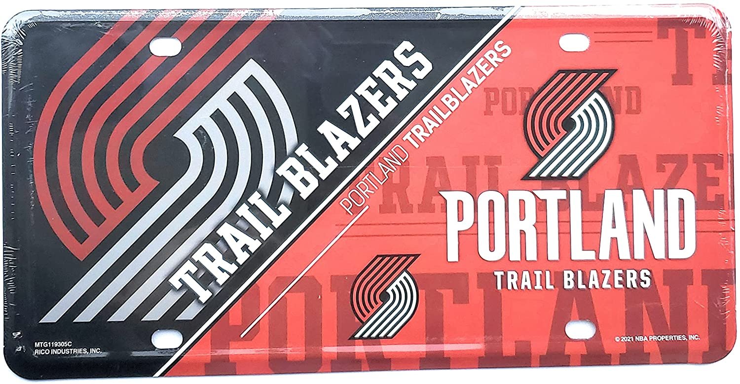 Portland Trail Blazers Metal Tag License Plate Novelty 6x12 Inch Split Design by Fielders Choice