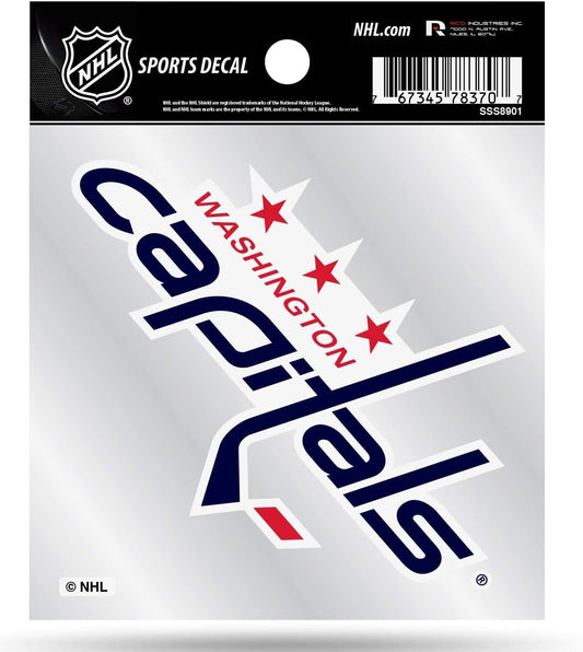 Washington Capitals 4x4 Decal Sticker Primary Logo Premium with Clear Backing Flat Vinyl Auto Home Hockey by Fielders Choice