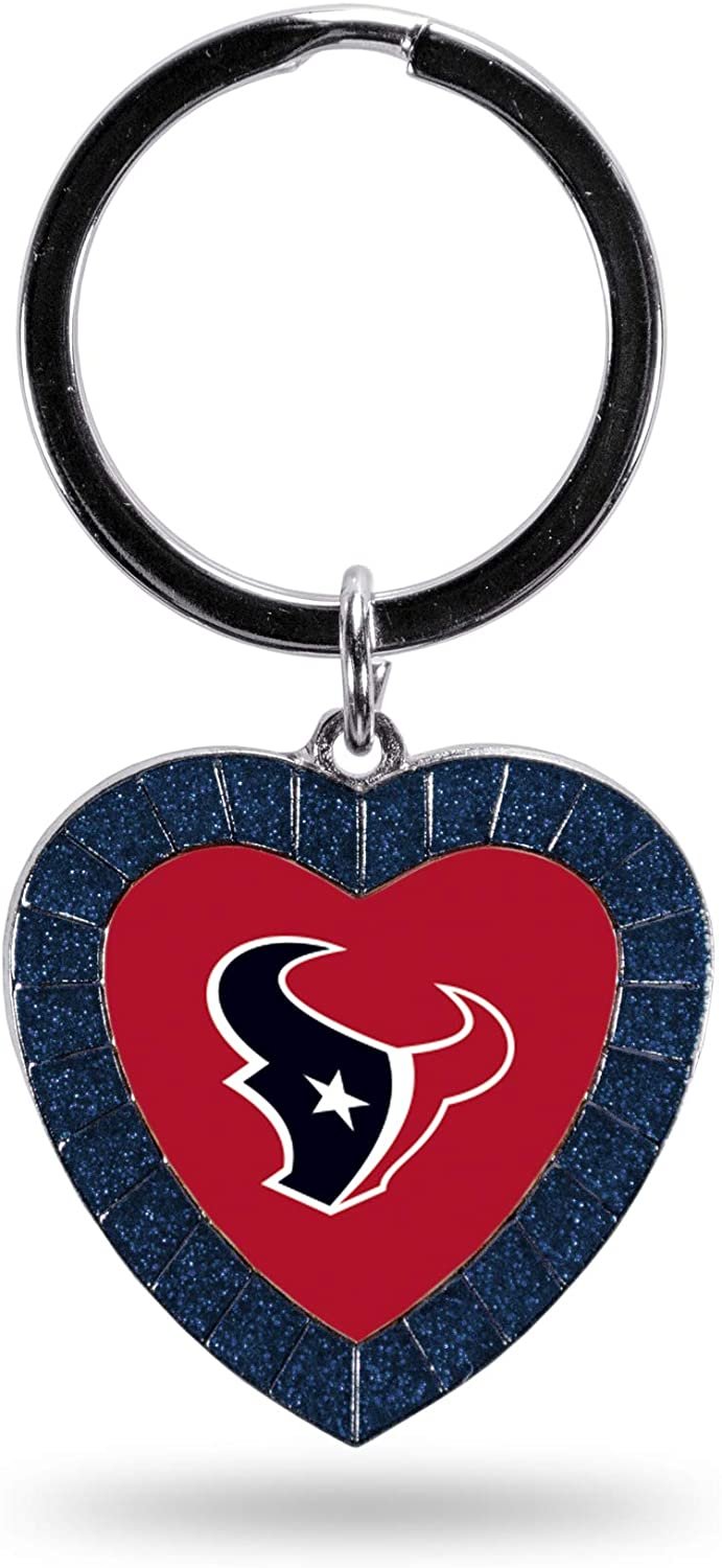 Houston Texans Keychain Color Rhinestone Heart by Fielders Choice