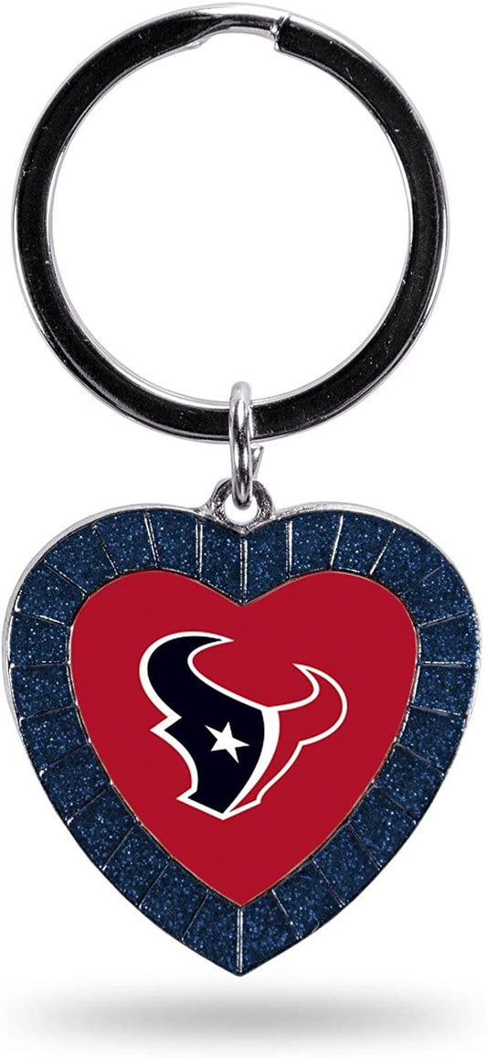 Houston Texans Keychain Color Rhinestone Heart by Fielders Choice