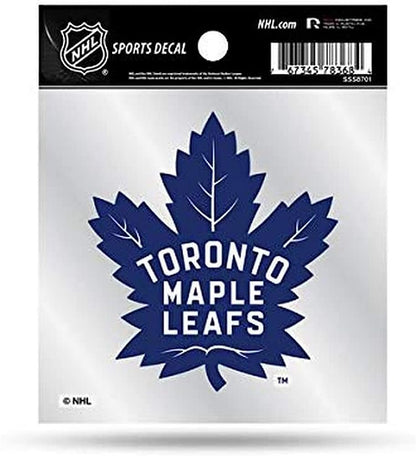 Toronto Maple Leafs 4x4 Inch Die Cut Decal Sticker, Primary Logo, Clear Backing by Fielders Choice