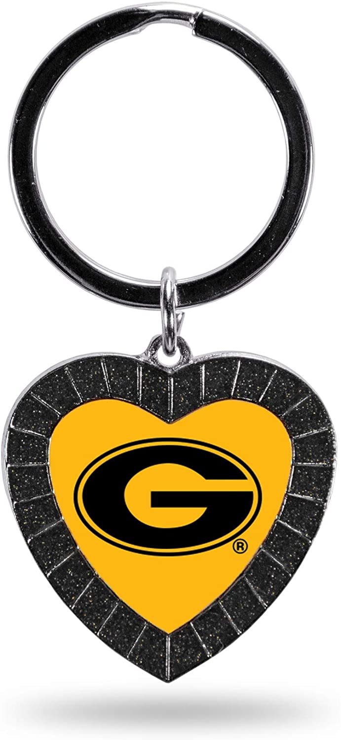 NCAA Grambling State Tigers NCAA Rhinestone Heart Colored Keychain, Black, 3-inches in length by Fielders Choice