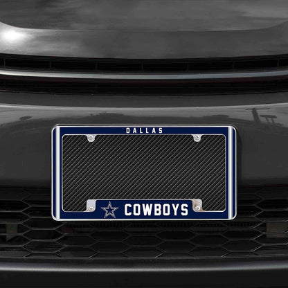 Dallas Cowboys Metal License Plate Frame Chrome Tag Cover Alternate Design 6x12 Inch by Fielders Choice