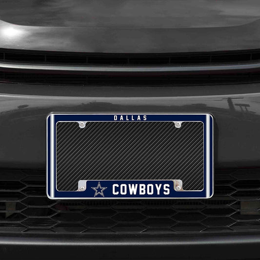 Dallas Cowboys Metal License Plate Frame Chrome Tag Cover Alternate Design 6x12 Inch by Fielders Choice