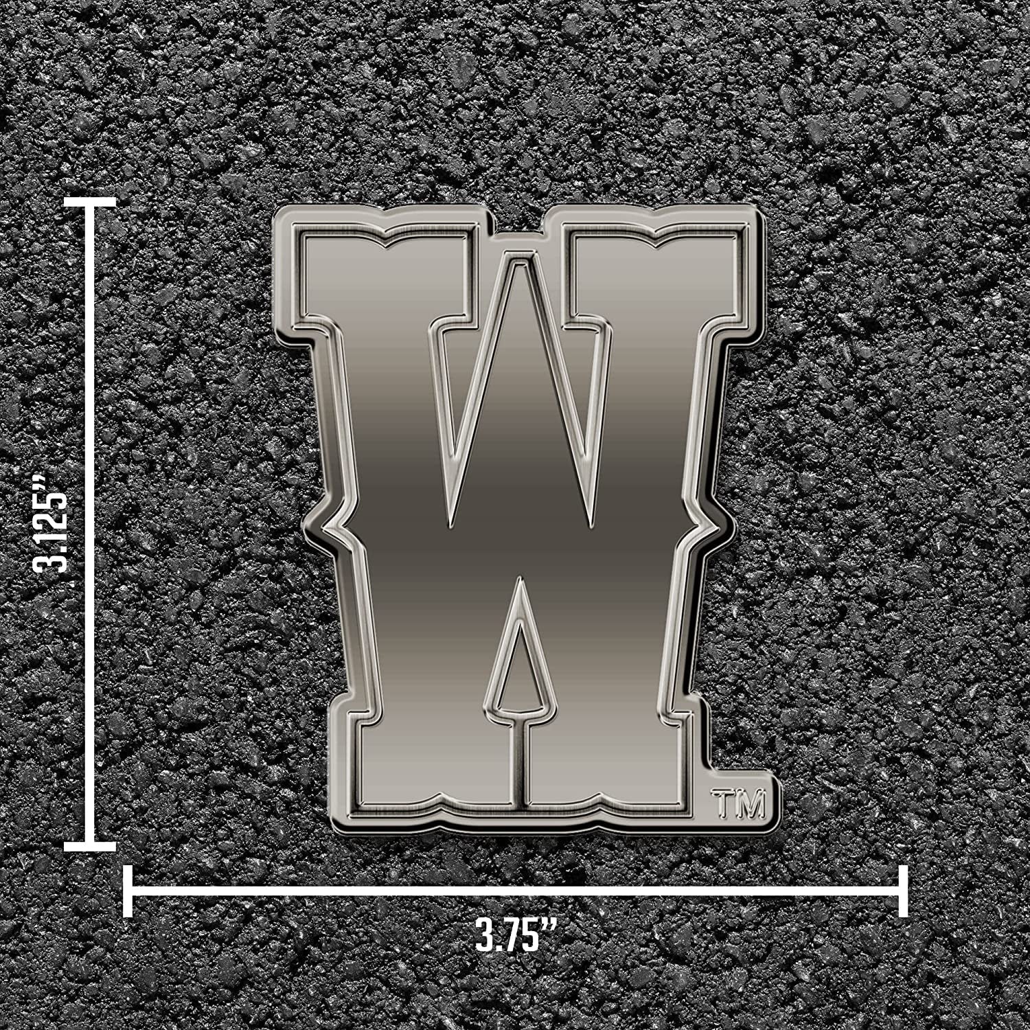 University of Wyoming Cowboys Solid Metal Auto Emblem Antique Nickel for Car/Truck/SUV by Fielders Choice