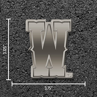 University of Wyoming Cowboys Solid Metal Auto Emblem Antique Nickel for Car/Truck/SUV by Fielders Choice
