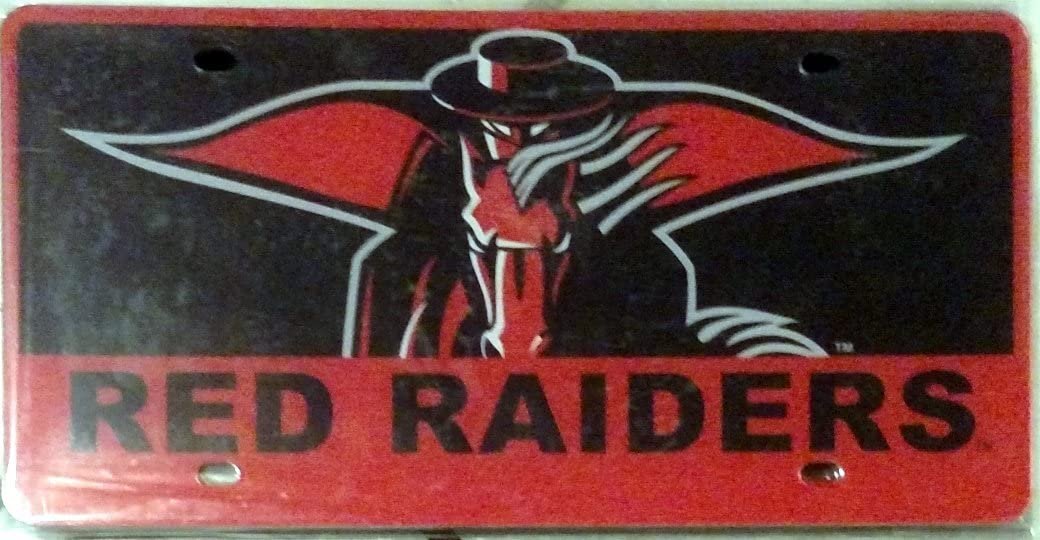 Texas Tech University Red Raiders Premium Laser Tag License Plate, Mirrored Acrylic Printed, 6x12 Inch by Fielders Choice