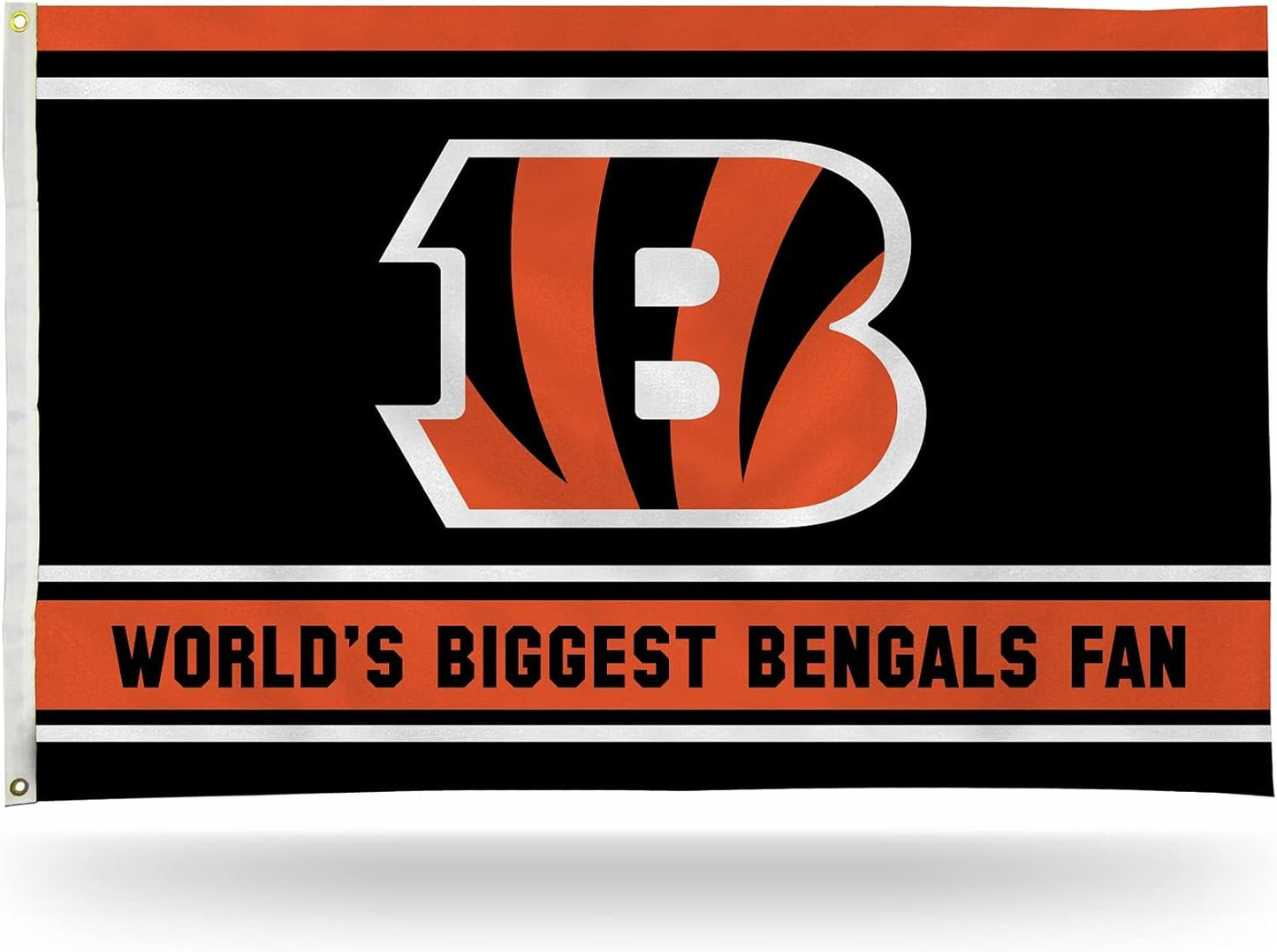 Cincinnati Bengals 3x5 Feet Flag Banner, World's Biggest Fan, Metal Grommets, Single Sided, Indoor or Outdoor Use by Fielders Choice