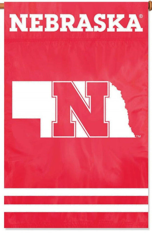 Nebraska Cornhuskers 2sided 28x44 Embroidered Applique Banner Flag University of by Fielders Choice