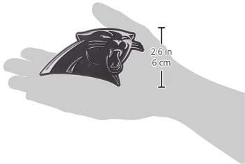 Carolina Panthers Auto Emblem, Silver Chrome Color, Raised Molded Plastic, 3.5 Inch, Adhesive Tape Backing by Fielders Choice