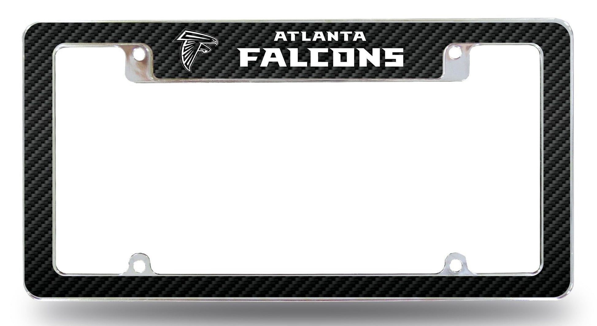 Atlanta Falcons Metal License Plate Frame Chrome Tag Cover, Carbon Fiber Design, 12x6 Inch by Fielders Choice