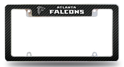 Atlanta Falcons Metal License Plate Frame Chrome Tag Cover, Carbon Fiber Design, 12x6 Inch by Fielders Choice