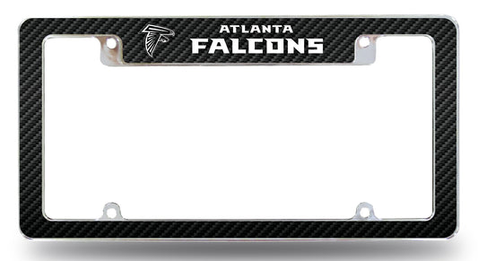 Atlanta Falcons Metal License Plate Frame Chrome Tag Cover, Carbon Fiber Design, 12x6 Inch by Fielders Choice
