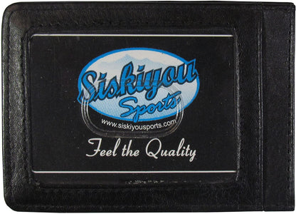 Vancouver Canucks Black Leather Wallet, Front Pocket Magnetic Money Clip, Printed Logo by Fielders Choice