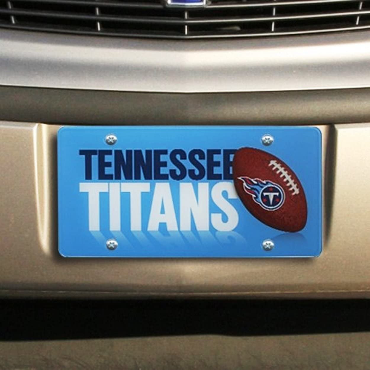 Tennessee Titans Premium Laser Tag License Plate, Mirrored Acrylic, Printed, 12x6 Inch by Fielders Choice