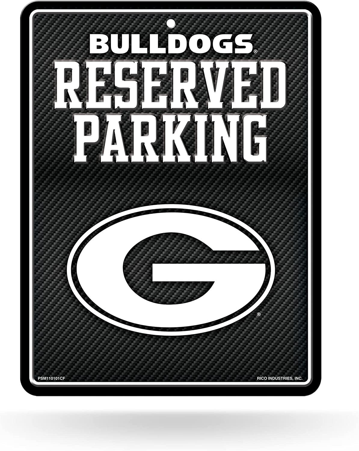 University of Georgia Bulldogs Metal Parking Sign, Carbon Fiber Design 8.5x11 Inch by Fielders Choice