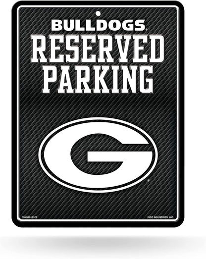 University of Georgia Bulldogs Metal Parking Sign, Carbon Fiber Design 8.5x11 Inch by Fielders Choice