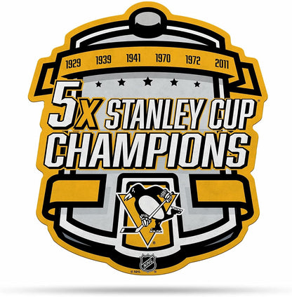 Pittsburgh Penguins 5x Champions Felt Pennant 18 Inch by Fielders Choice