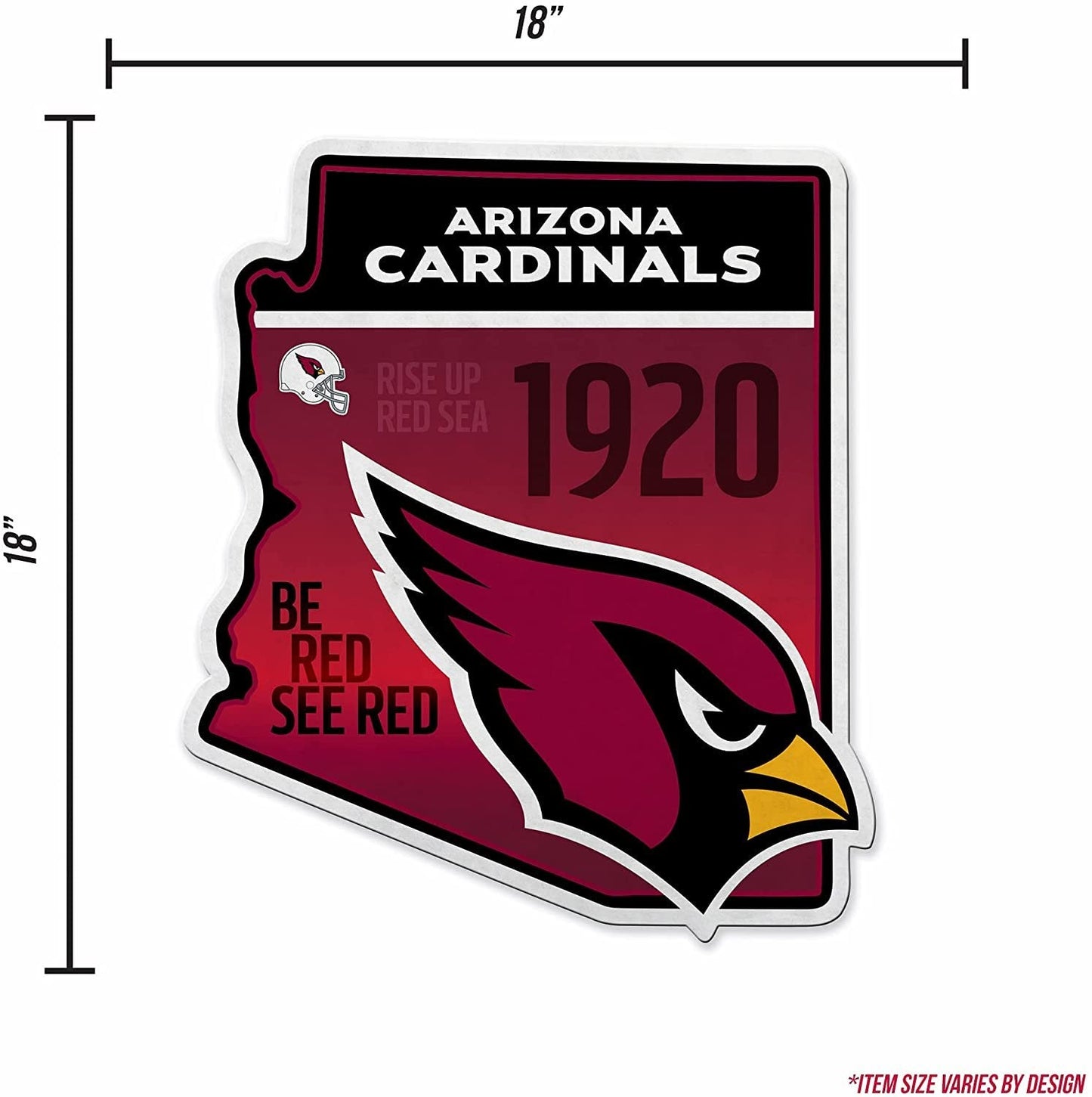 Arizona Cardinals Pennant State Shape 18 Inch Soft Felt by Fielders Choice