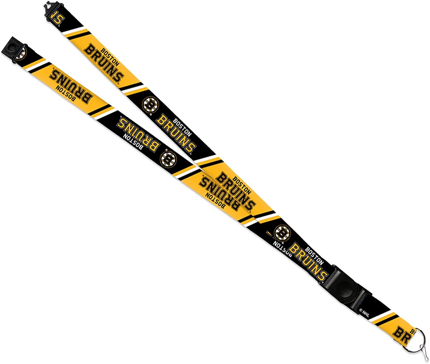 Boston Bruins Lanyard Keychain Safety Breakaway Double Sided by Fielders Choice