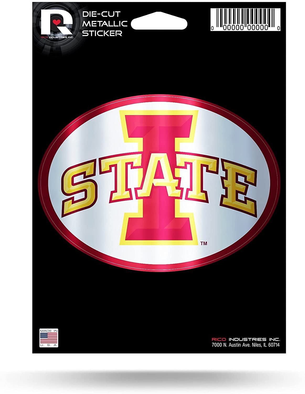 Iowa State University Cyclones 5 Inch Sticker Decal Metallic Shimmer Design Flat Vinyl by Fielders Choice