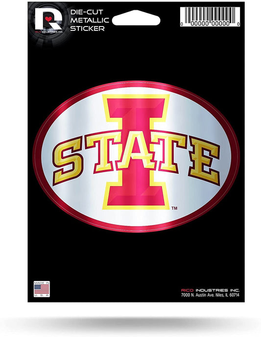 Iowa State University Cyclones 5 Inch Sticker Decal Metallic Shimmer Design Flat Vinyl by Fielders Choice