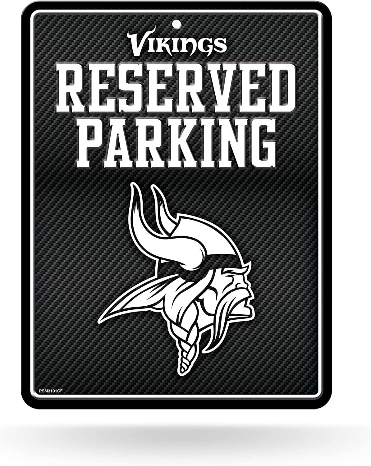 Minnesota Vikings Metal Parking Novelty Wall Sign 8.5 x 11 Inch Carbon Fiber Design by Fielders Choice