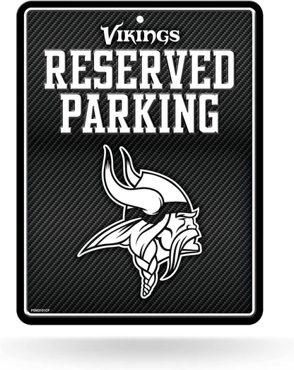 Minnesota Vikings Metal Parking Novelty Wall Sign 8.5 x 11 Inch Carbon Fiber Design by Fielders Choice