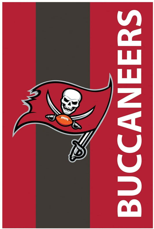 Tampa Bay Buccaneers Banner Flag Double Sided Applique Embroidered 29x44 Inches by Fielders Choice