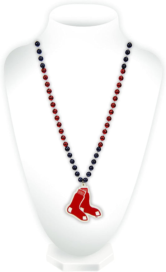 Boston Red Sox Necklace Beads with Medallion by Fielders Choice