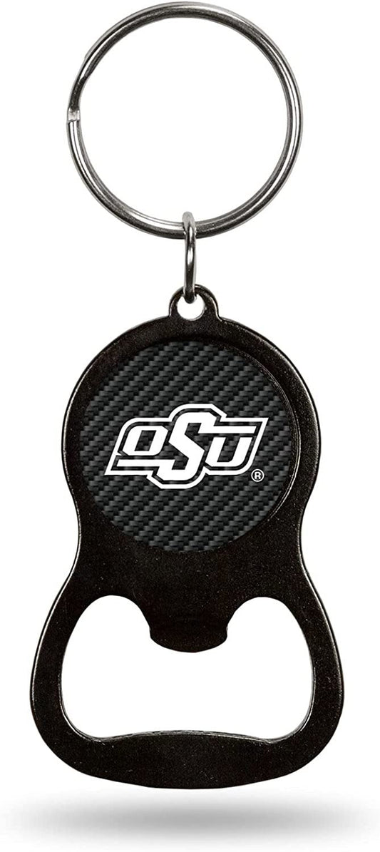 Oklahoma State University Cowboys Premium Solid Metal Keychain Bottle Opener, Carbon Fiber Design by Fielders Choice