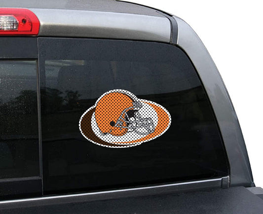 Cleveland Browns 8 Inch Preforated Window Film Decal Sticker, One-Way Vision, Adhesive Backing by Fielders Choice
