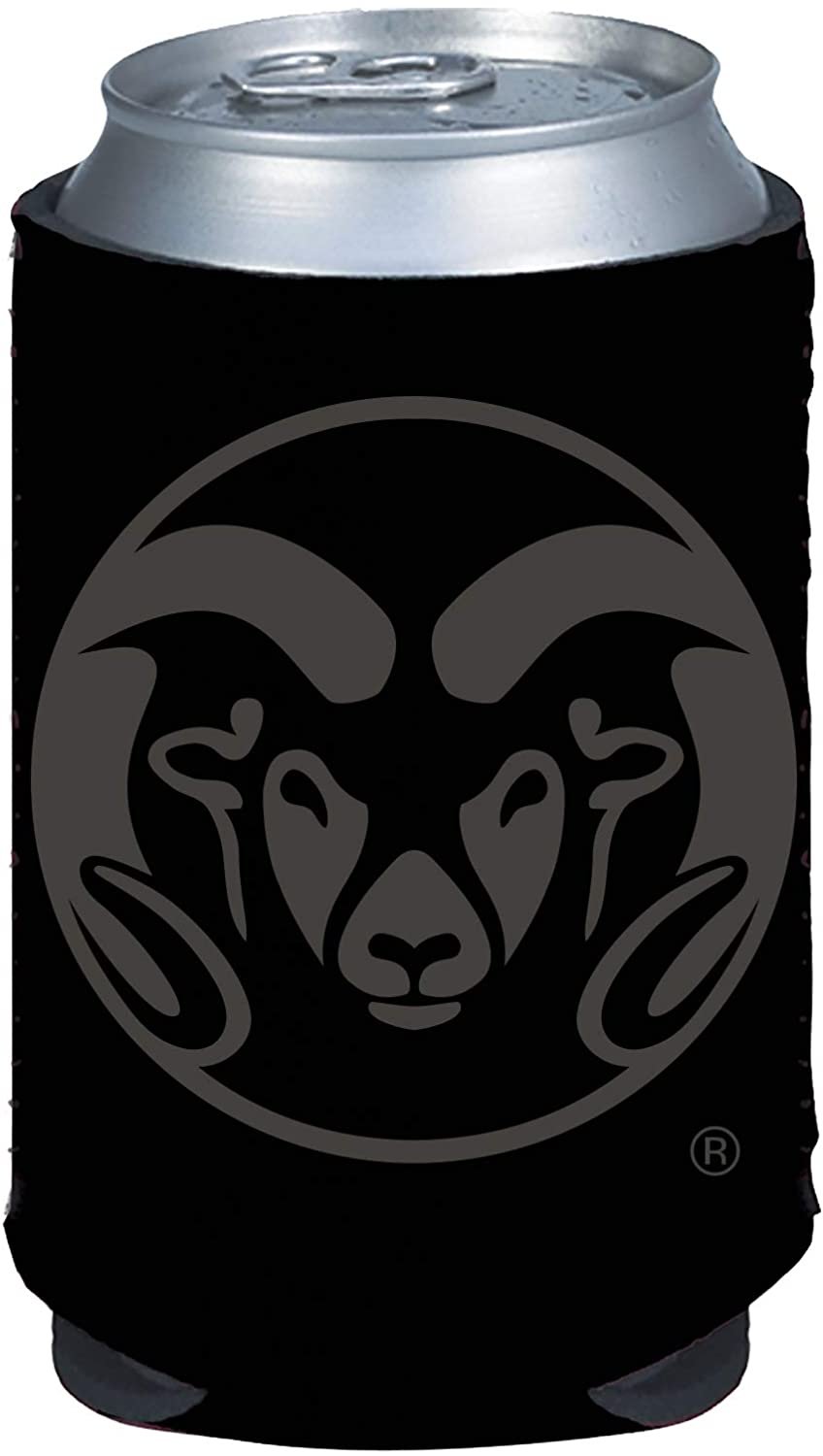 Colorado State Rams 2-Pack Tonal Black Design 12oz CAN Neoprene Beverage Insulator Holder Cooler University of by Fielders Choice